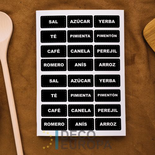 Etiquetas para Frasco Recuadro Negro