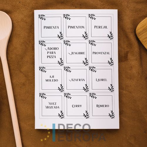 Etiquetas para Frasco Cuadrado Con Flores Deco