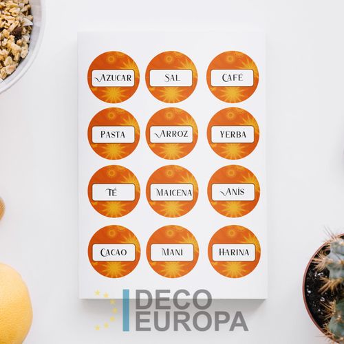 Etiquetas para Frasco Soles Anaranjados