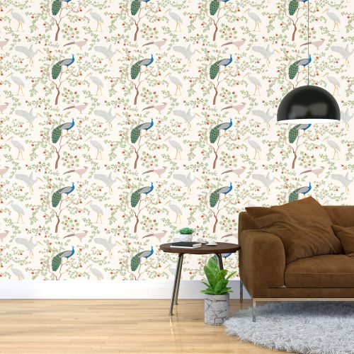 Mural Hojas Verdes Aves