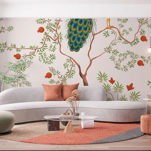 Mural Hojas Pavo Real