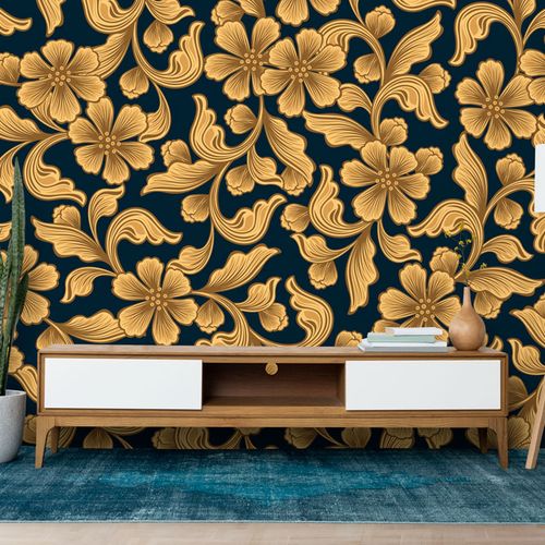 Mural Flores Doradas