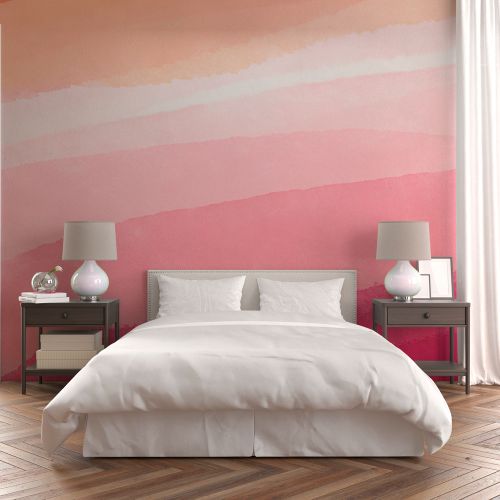 Mural Tonos De Rosa Acuarela