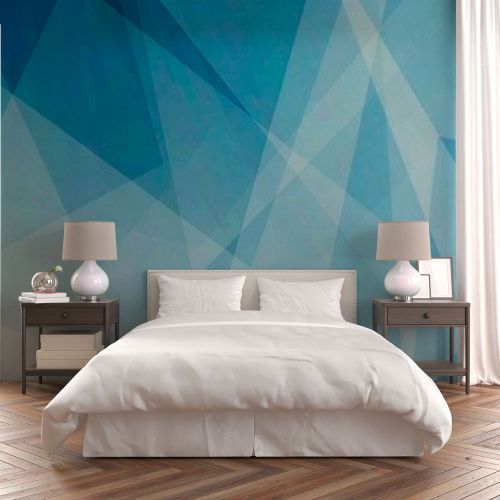 Mural Geometrico Abstracto Azules
