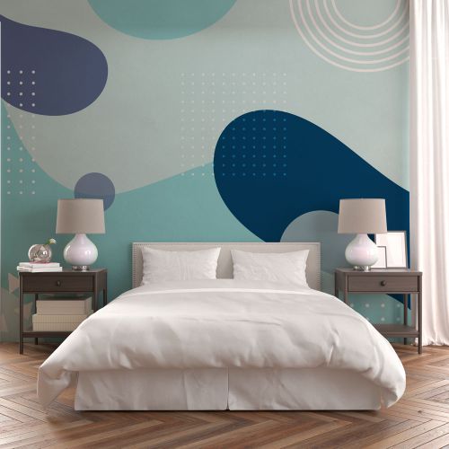 Mural Geometrico Azules