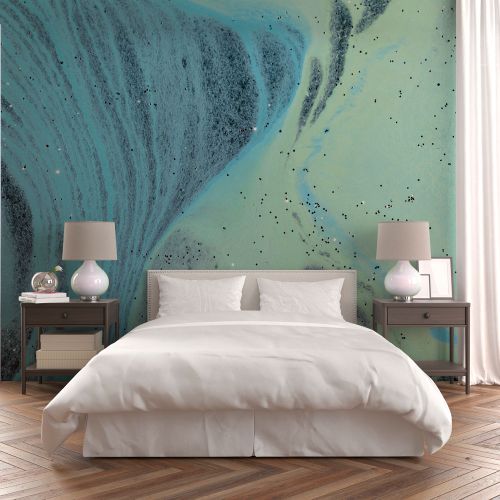 Mural Fluido Azul Verdoso