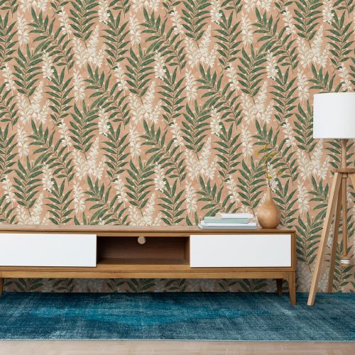 Mural Hojas Finas Rosado