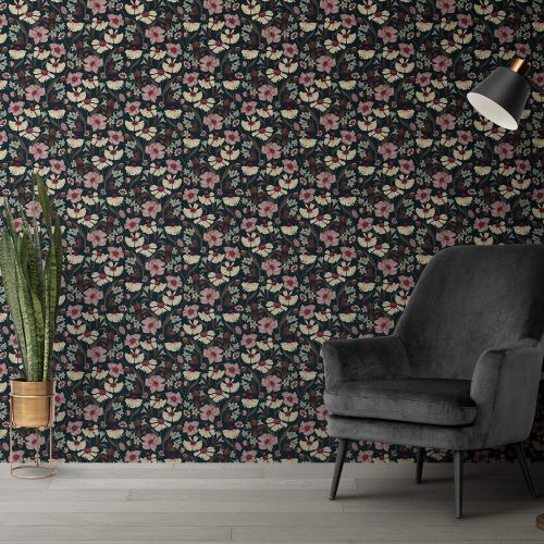 Mural Jazmin Azul Oscuro