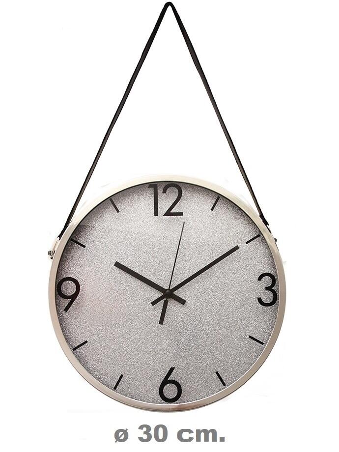 Reloj de Pared Colgante Plateado