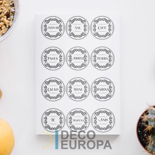[1445] Etiquetas para Frasco Retro Negro