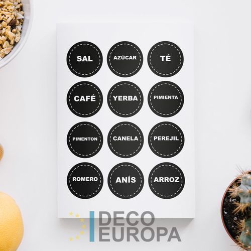 [1405] Etiquetas para Frasco Circulo Negro