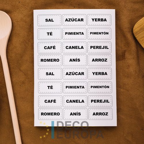 [1408] Etiquetas para Frasco Recuadro Blanco