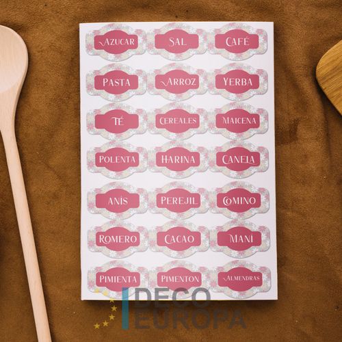 [1422] Etiquetas para Frasco Vintage Rosas