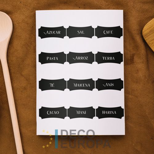 [1434] Etiquetas para Frasco Rectangular Curva Con Corte