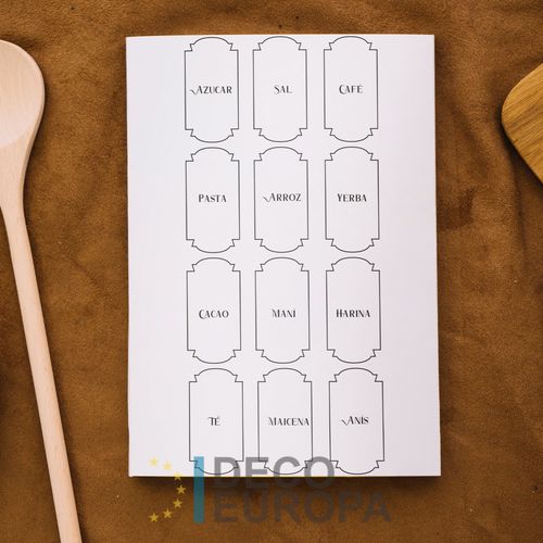 [1437] Etiquetas para Frasco Vintage Grande Blanco