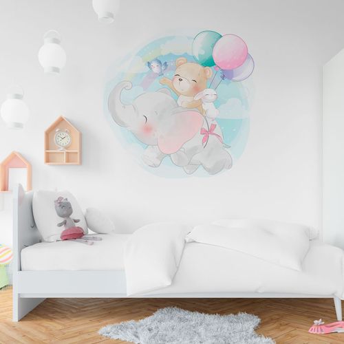 [1073] Elefante Y Oso Con Globos