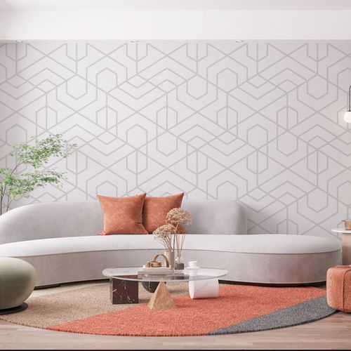 [1162] Mural Linea Gris Geometrica