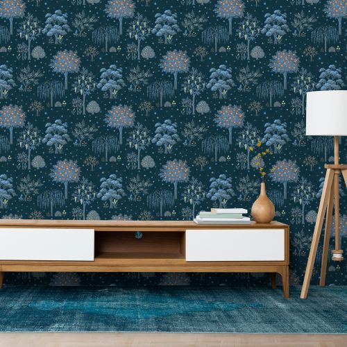 [1616] Mural Arboles Azul