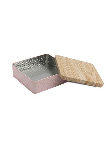 Lata Organizadora con Tapa de Madera Chata