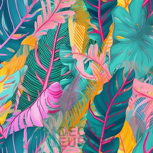 [PDF91] Mural Hojas Verdes y Tropicales - PDF91